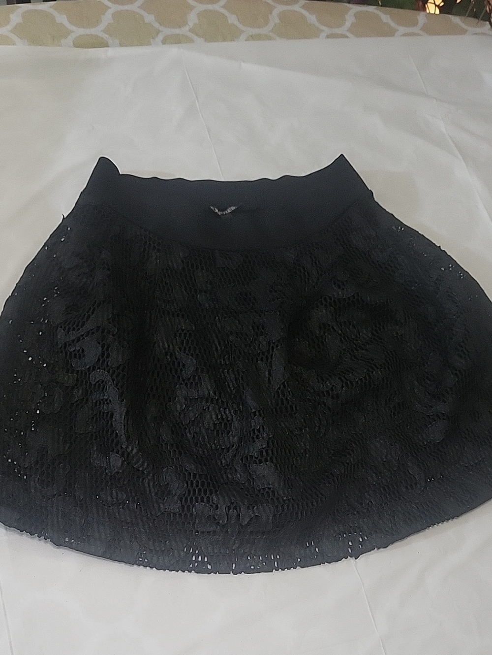 Express Black Lace Skater Skirt